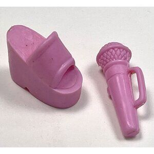 VTG 1997 Spice Girls Baby Spice Doll REPLACEMENT MICROPHONE & Single SHOE Pink